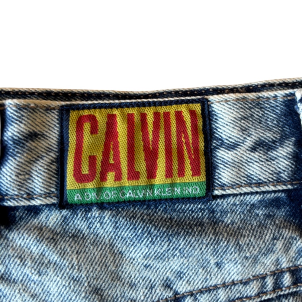 90s Y2K Calvin Klein Vintage Acid Wash Denim Jean Skirt - 26